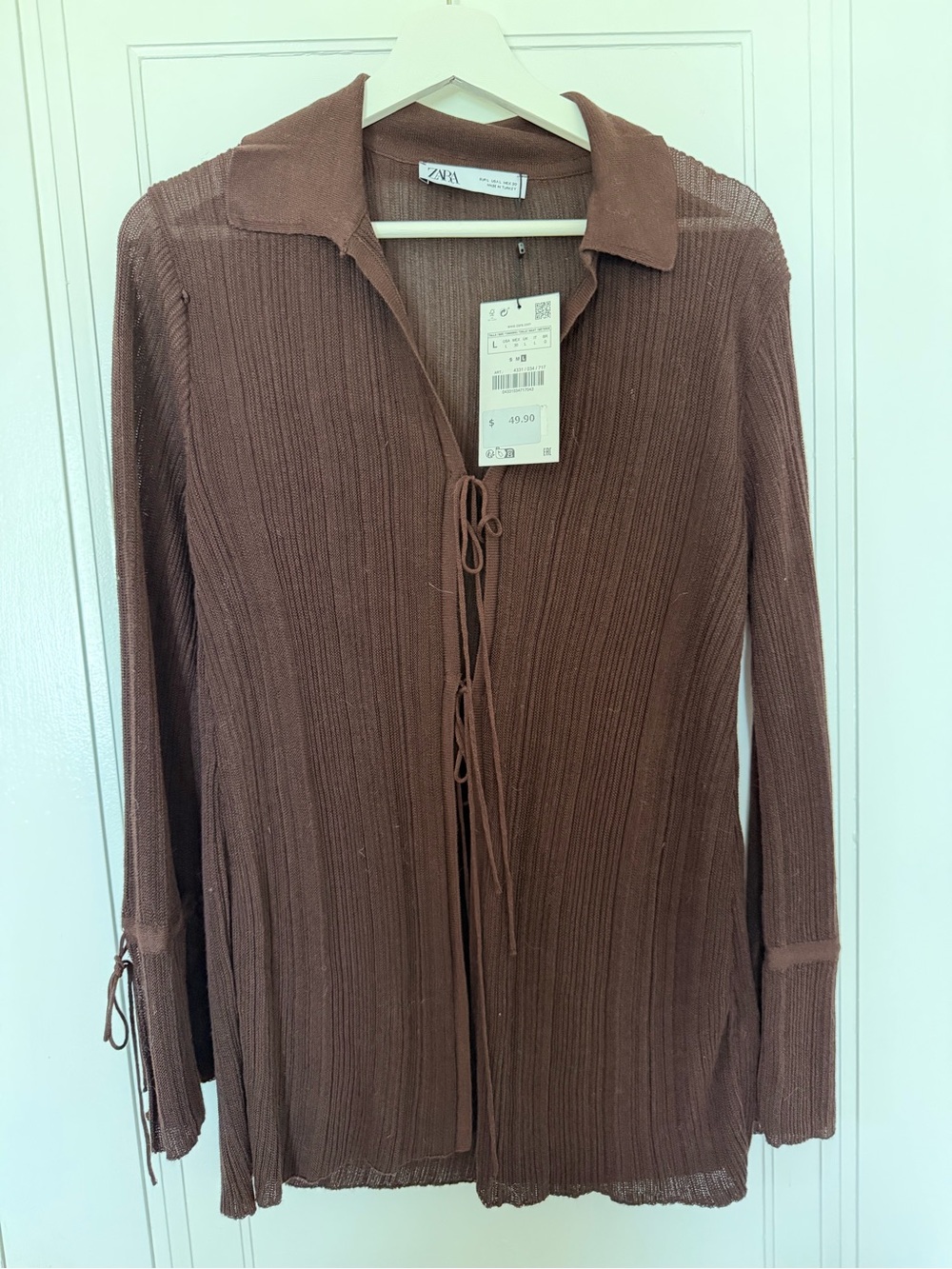 ZARA sheer chocolate top